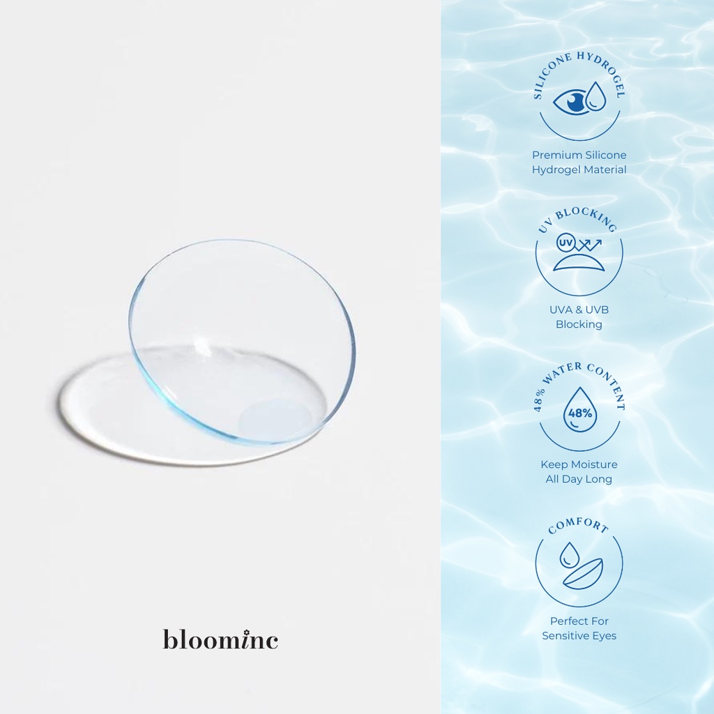 [BEST SELLER] EYESIGHT LENSES Softlens Bloominc Clear Moist 14.2mm | Softlens Korea Bening Transparan, Bisa Beda Minus (2pcs/sepasang)