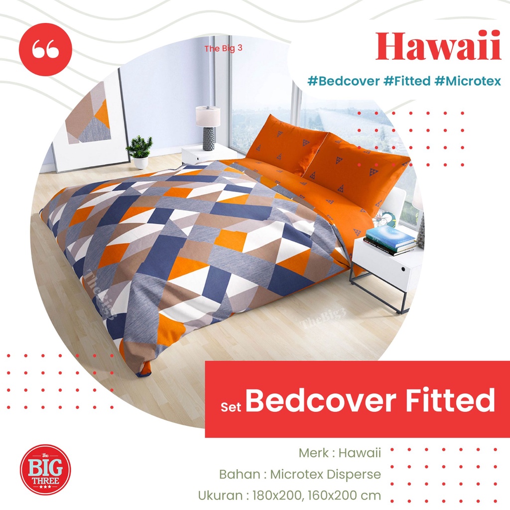 HAWAII Bedcover + Sprei 180x200 / 160x200 Motif Alba Emira Violetto Vena Tribly Damaris Flair Tara Lucano Lenora Fanya Delice Danish Valli Nautical Coconut Delano Mavi Mori Spade Club Agnia Alder Candy - King 180 BC Hawai