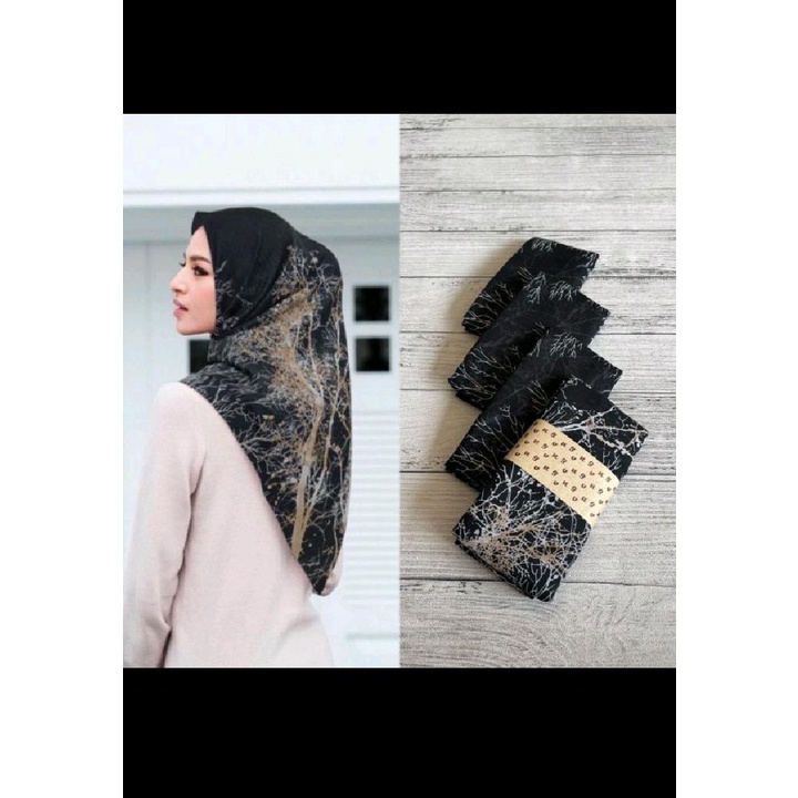 jilbab voal motif premium terbaru 2022 mewah laris kekinian tukey jorney denay kw button scarves
