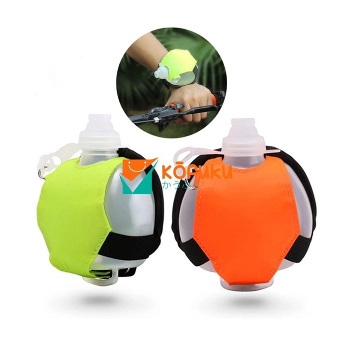 Botol Minum Tumbler Kofuku Hands Free 200ml Ringan Wrist Running Water Bottle - Orange anti tumpah t