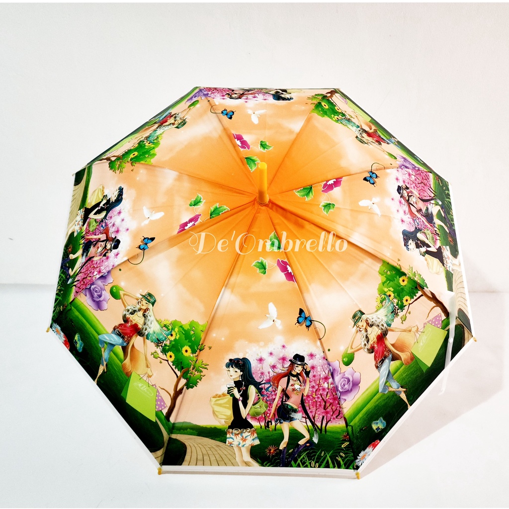 (045)Payung PVC Motif Fashion Girls Korea Gagang J