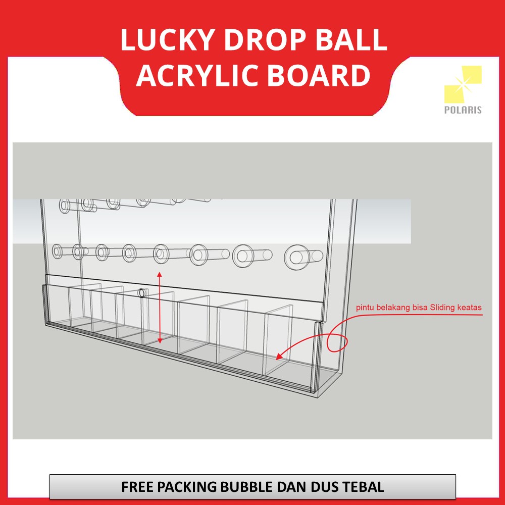 Acrylic Lucky Draw Box Lucky Drop Ball - Permainan Bola Luncur Marble Prize Drop Game - Papan Bola Undian Plinko Board Akrilik