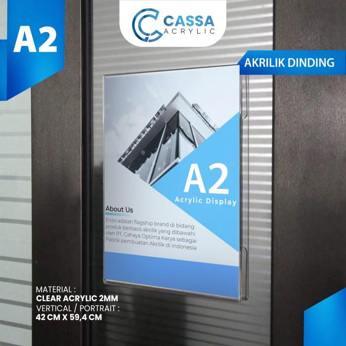 

Terlaris Rak Tempat Brosur / Akrilik Tempel Dinding / Sign Holder Acrylic A2