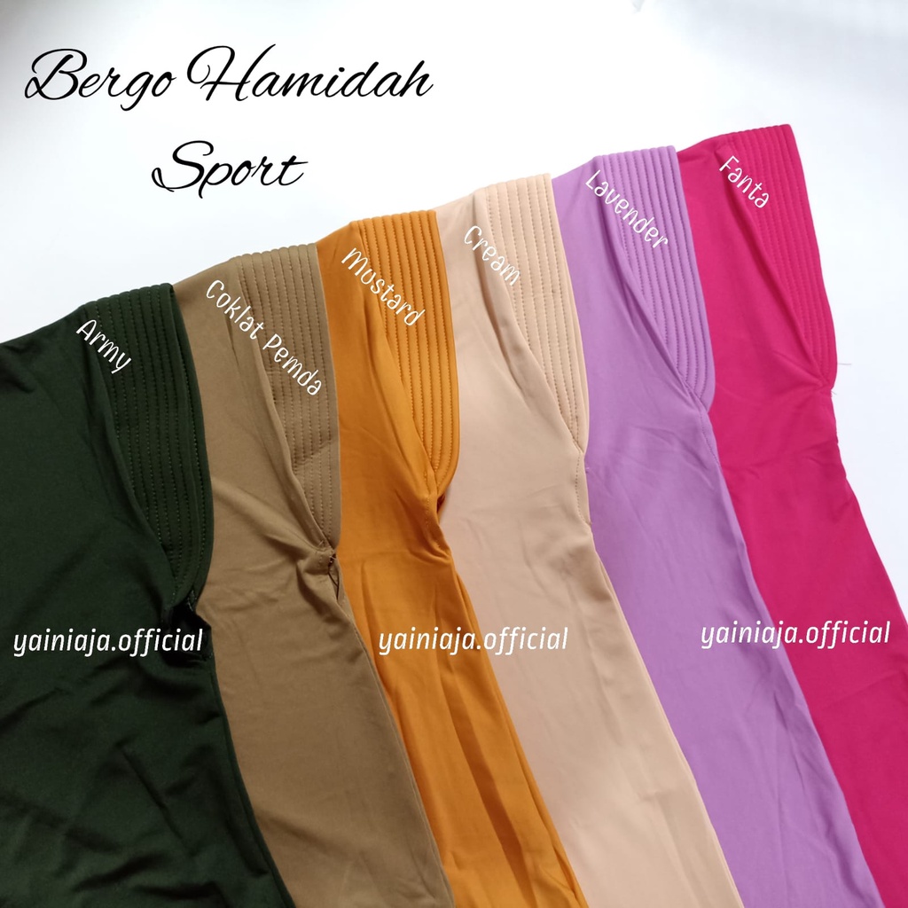 Bergo Sport premium / Hijab instan olahraga volly Jilbab ped daily STANDART hamidah Kerudung instan sehari-hari