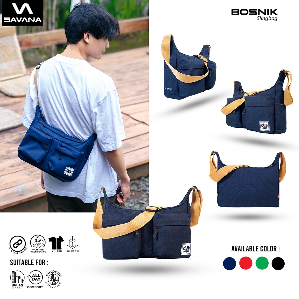 Savana Sling Bag Tas Selempang Pria Wanita Unisex Bosnik