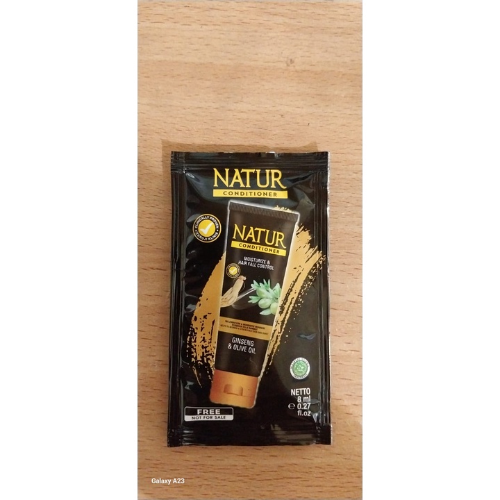 NATUR Sachet Shampoo Olive Oil + Conditioner Gingseng 8ml