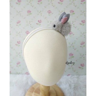 Bandana Bayi Anak Perempuan Cute Bunny dfGallery Kelinci Lucu - Putih tulang