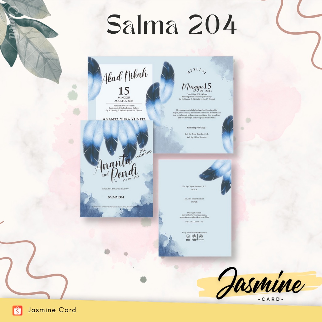 BLANGKO UNDANGAN PERNIKAHAN TERMURAH SALMA 204