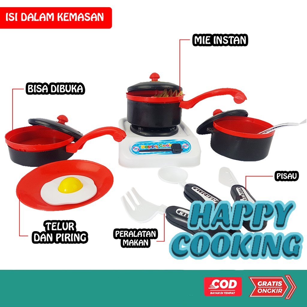 Mainan Edukasi Masak-Masakan / Mainan Anak Memasak Happy Cooking New LM9