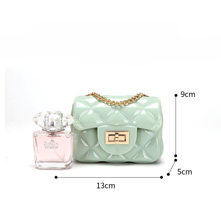 Tas Selempang Mini 9074-2 / Jelly Bag Polos Gaya Korea / Tas Fashion Korea / Tas Jelly