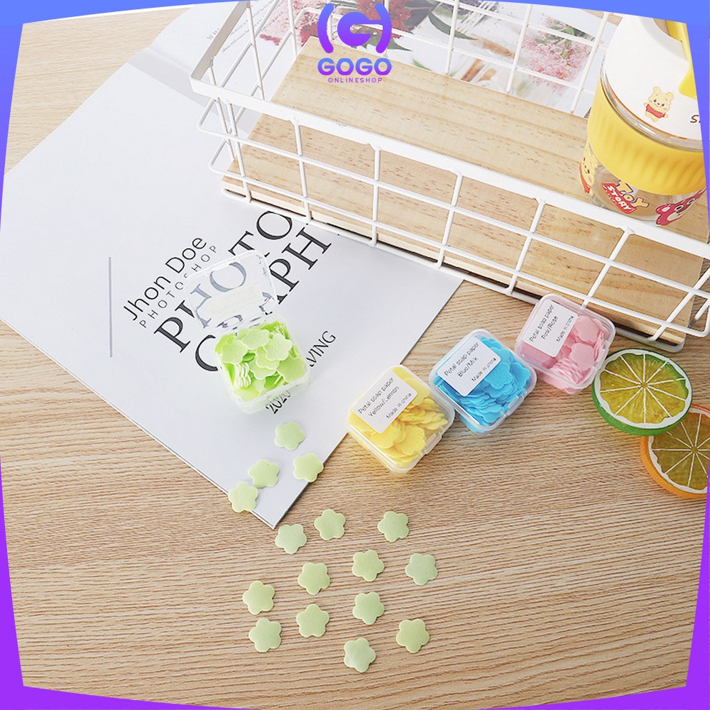 GOGO-C599 Sabun Kertas Mini Motif Bunga / Sabun Cuci Tangan Kertas Paper Soap Traveling / Sabun Travel Portable Sabun Cuci Tangan Praktis