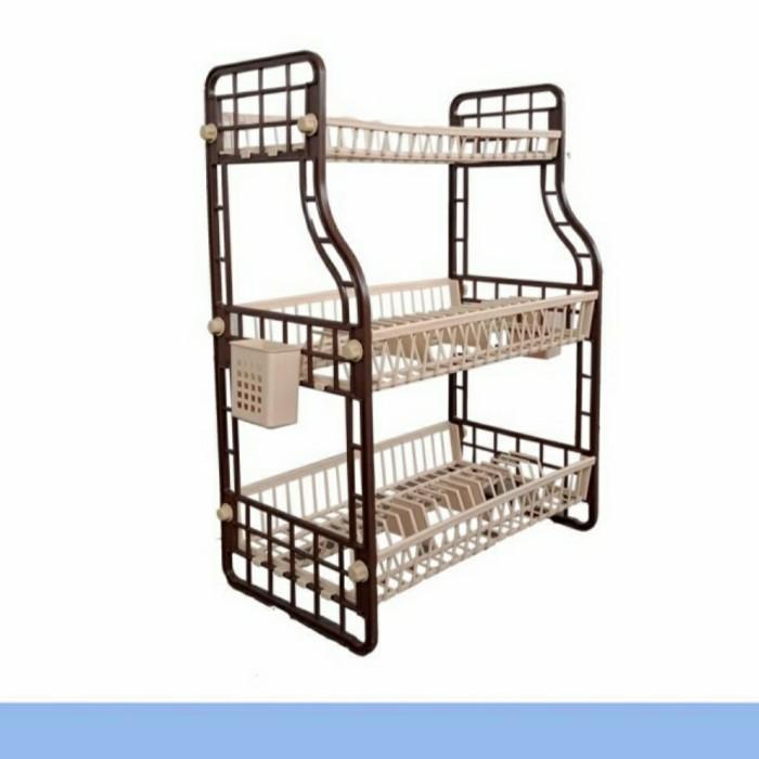 Terlaris Rak Piring Plastik 3 Susun Lucky Star / Rak Piring Murah Tebal