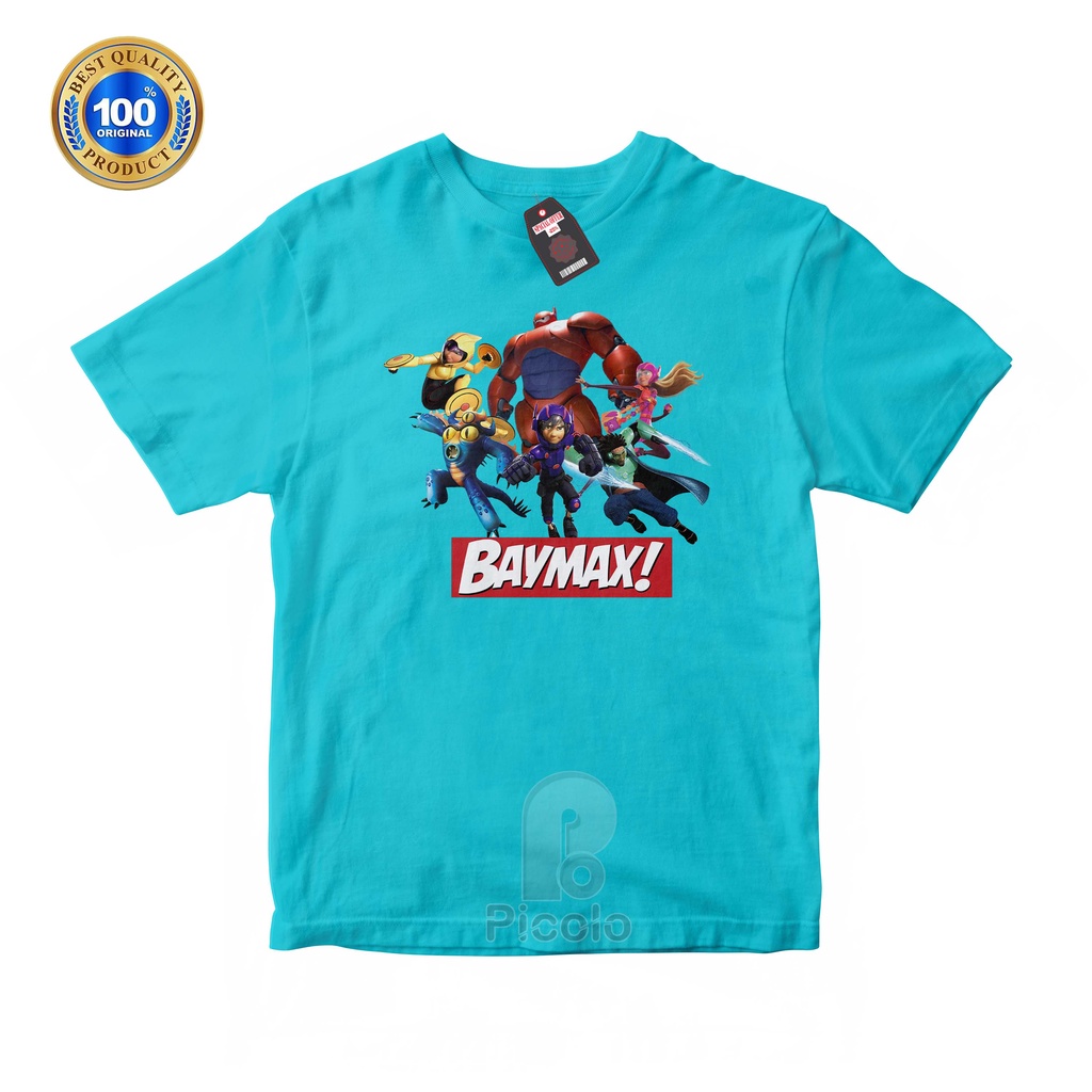 (FREE NAMA) BAJU KAOS ATASAN ANAK MOTIF KARAKTER KARTUN BIG HERO BAYMAX UNISEX