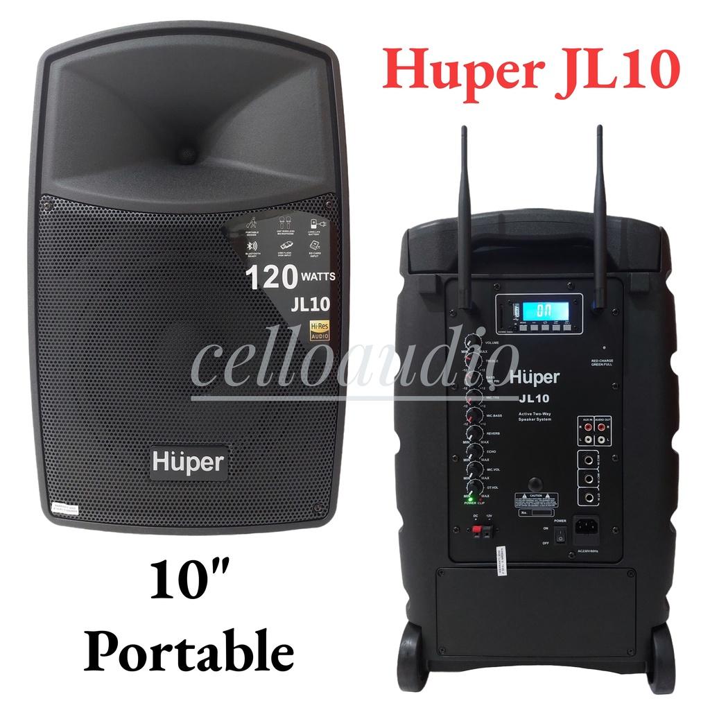 Portable Wireless Speaker 10 Inch Huper JL-10 New Bluetooth USB JL10