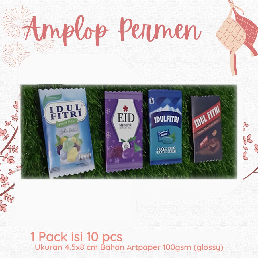 

AMPLOP LEBARAN THR UNIK BENTUK PERMEN [1 PACK ISI 10PCS]