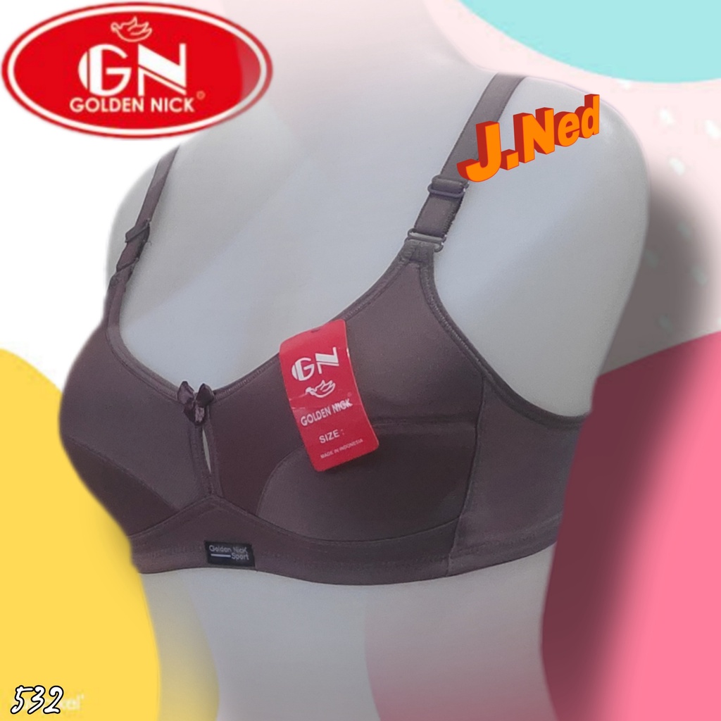 J532 BRA BH  BUSA TANPA KAWAT CUP SEDANG 34B - 42B | DUA PENGAIT BRA GN