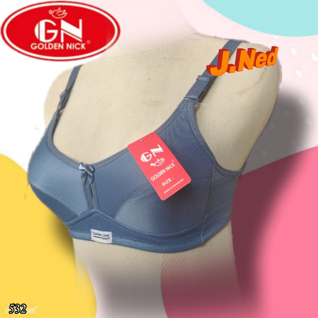 J532 BRA BH  BUSA TANPA KAWAT CUP SEDANG 34B - 42B | DUA PENGAIT BRA GN