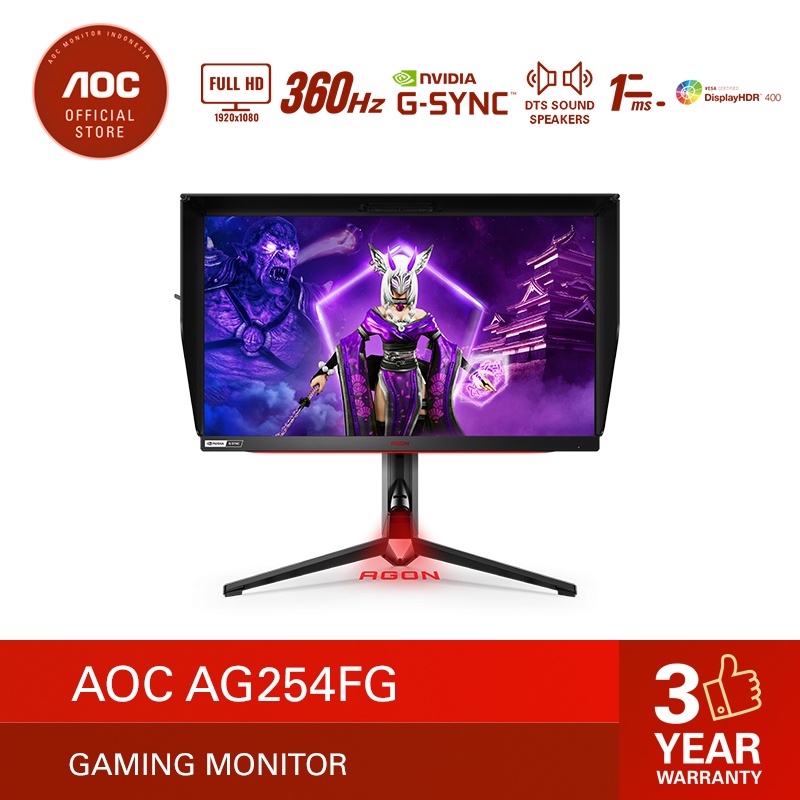 AOC AG254FG Premium Gaming Monitor (24.5&quot;/IPS/1ms/360hz/FHD/HDR400)