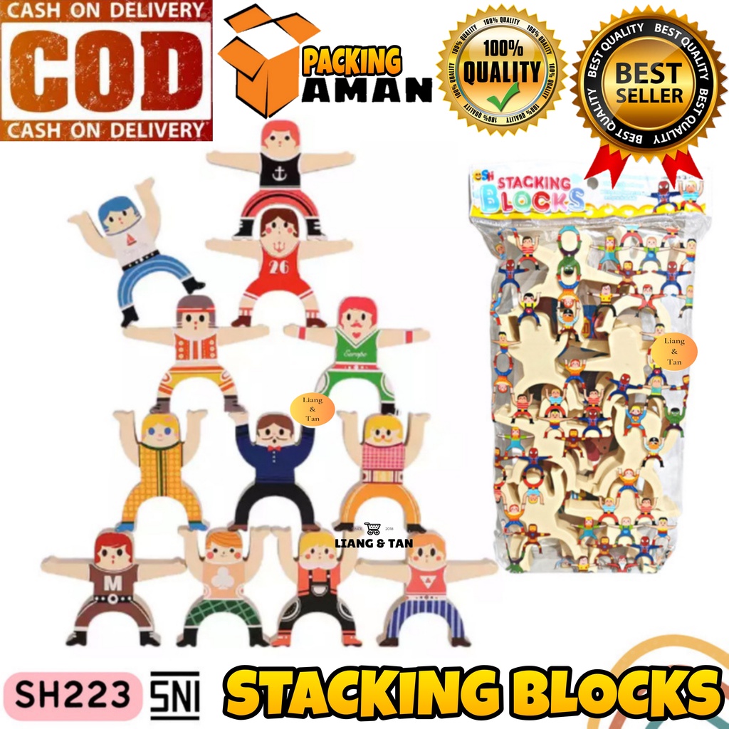 ( BISA COD ) PROMO Mainan Edukasi Anak Stacking Blocks Blok / Balancing Toys / Mainan Susun Balok Ke