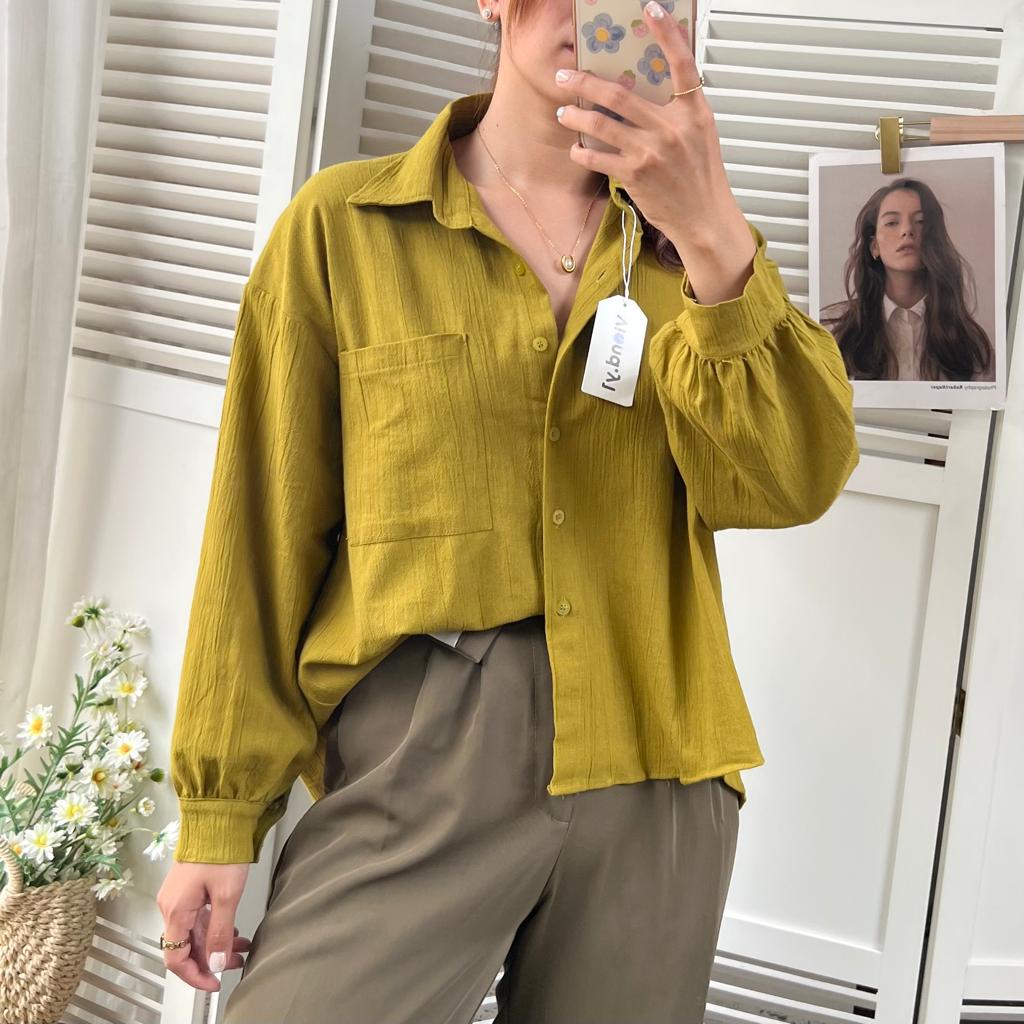 Blouse Wanita Lengan Panjang / Atasan Kemeja Korean Style B01