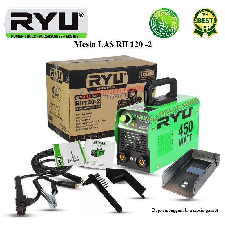 Ryu Mesin Las IGBT 450 Watt RII 120-2 / Trafo Las Welding Inverter