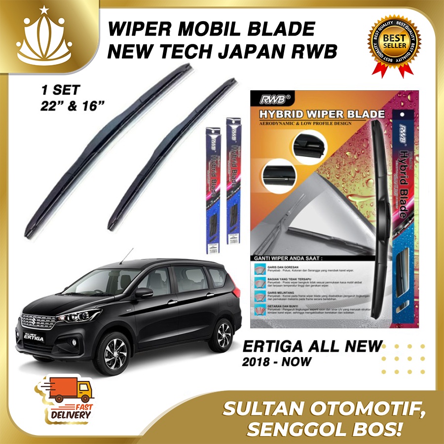 Wiper Mobil SUZUKI ERTIGA Karet Frameless Blade RWB