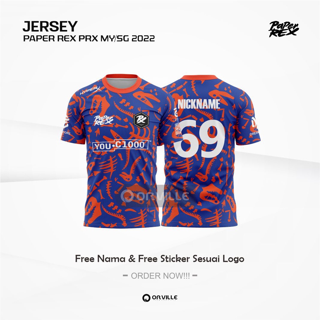 JERSEY PRX PAPER REX NEW 2022-2023 MY/SG FREE NICKNAME, NUMBER, & STICKER PRX