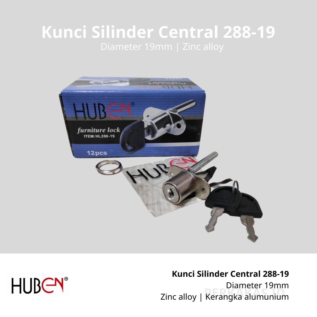 Kunci Lemari Huben Sliding Central HL 288-19