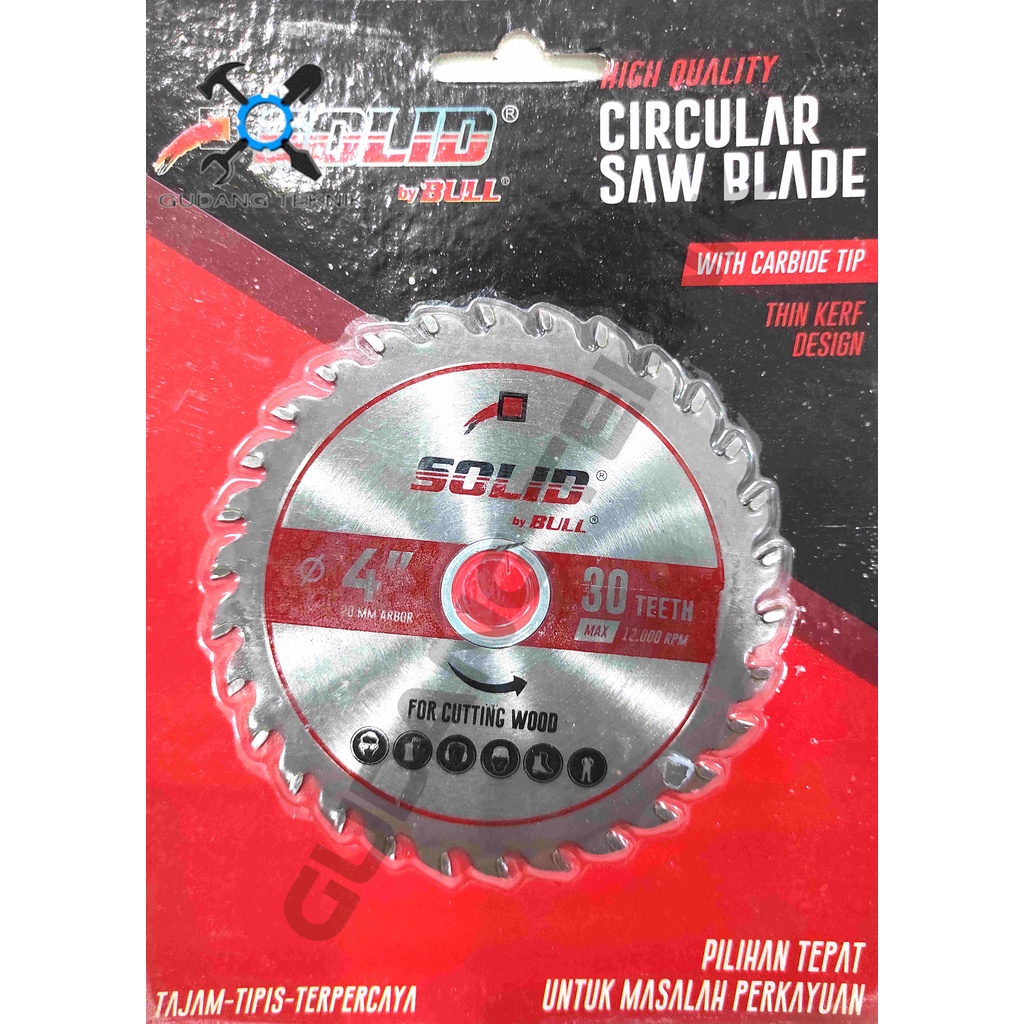 (SILVER) SOLID Mata Pisau Kayu Circular Saw 4&quot; 30T 40T 20mm TIPIS SILVER SOLID / Mata Gergaji Circle 4 Inch 30T 40T Circular Saw Blade 4x30T 4x40T