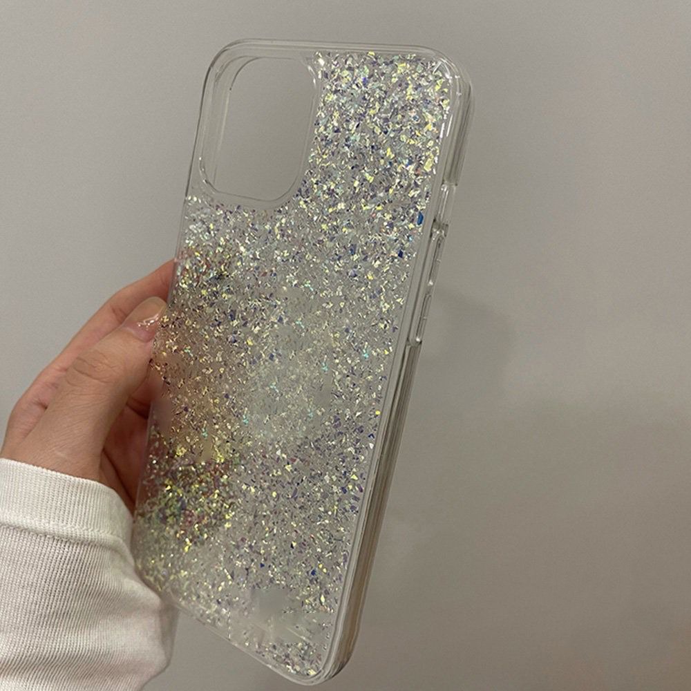 [TPC] Phone Case Bening Transparant Hologram Glitter Card Holder Phone Case IPHONE 6 6S 7 8 PLUS X XS MAX XR 11 12 13 14 MINI PRO MAX IP074