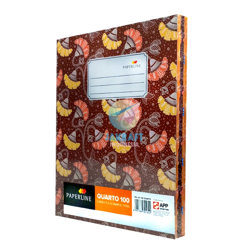 

(1 Pcs) Buku Tulis Quarto A5 Bergaris Hard Cover PAPERLINE isi 100 Lembar Kuarto Kwarto Hardcover Sedang