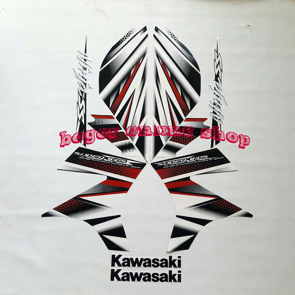 Stiker motor kawasaki Ninja ss 2014 putih