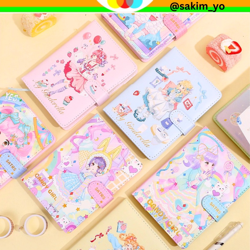 

BUKU DIARY PU LEATHER JOURNALING SCARPBOOK HARDCOVER KANCING MAGNET MOTIF ANIME LUCU CATATAN HARIAN BUKU MEMO ISI 112 LEMBAR BERWARNA @sakimyo