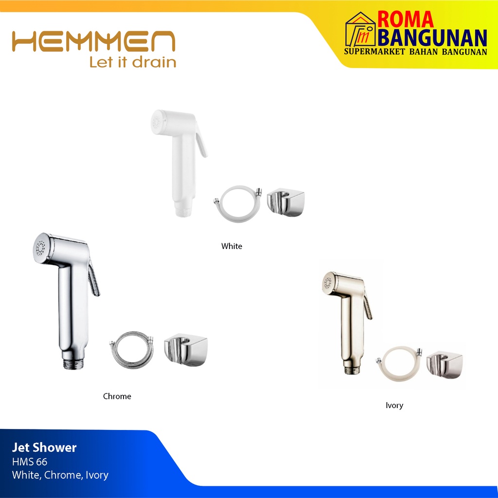 Hemmen Jetshower / Jetspray / Jetshower Cebok Spray HMS66 White Chrome Ivory