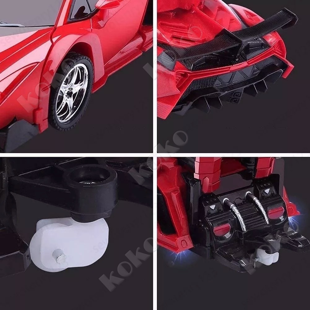 【penjual lokal】2 in 1 Listrik RC Mobil Transformasi Robot Anak Laki-laki Mainan Luar Ruangan Remote Control Olahraga Deformasi Mobil Robot Model Mainan 1:18 Model model Lamborghini/Bugatti Veyron Mobil mainan remote control