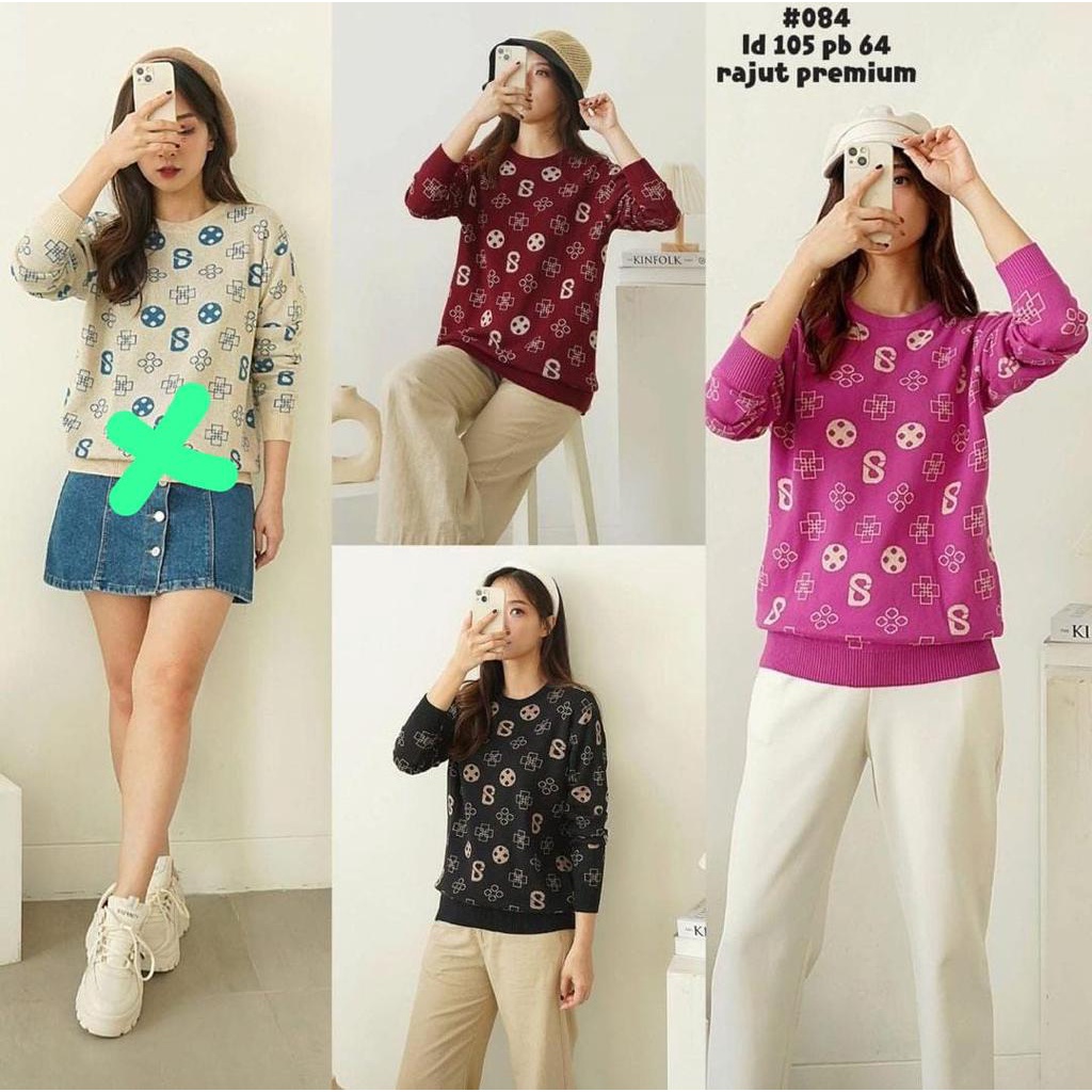 Berry Blouse Rajut Wanita Oversize