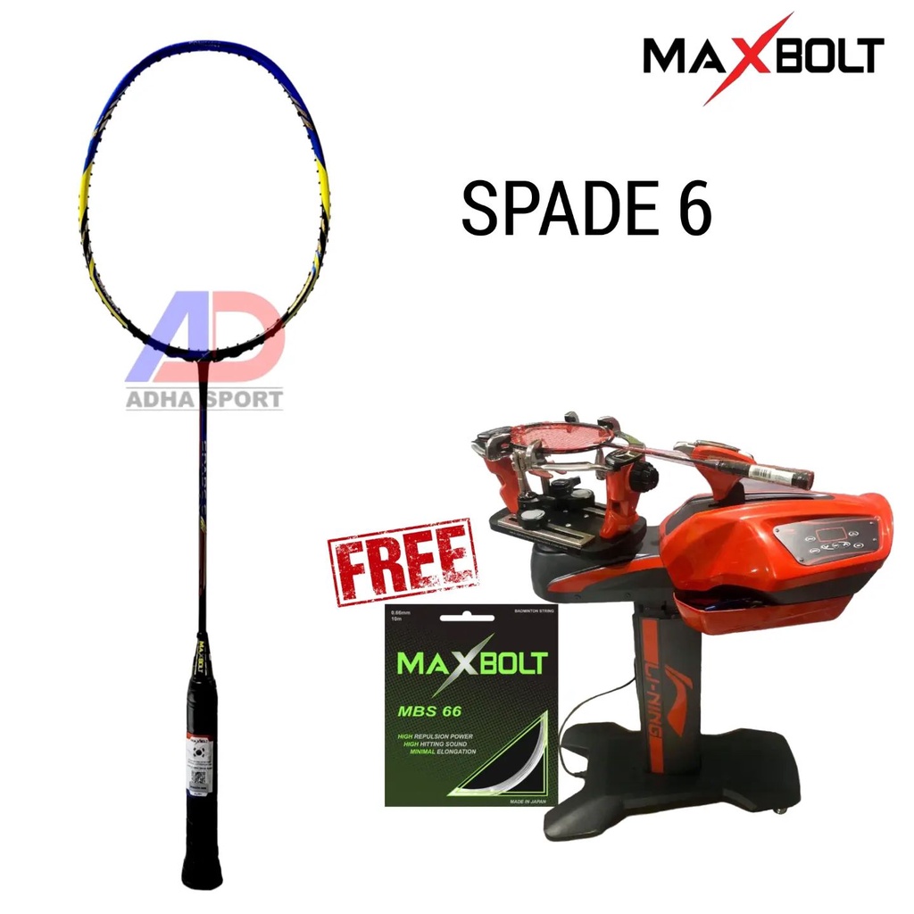 Maxbolt SPADE 6 Raket Badminton Bulutangkis Original Adha Sport Store