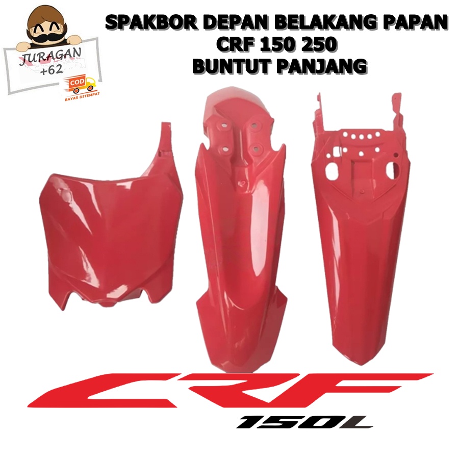 SPAKBOR SET DEPAN BELAKANG PAPAN NOMOR CRF 150 250 MOTOR CROSS TRAIL HONDA CRF 150L