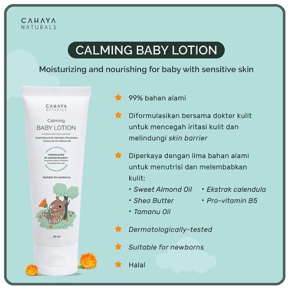 Cahaya Naturals Calming Baby Lotion | Lotion Bayi