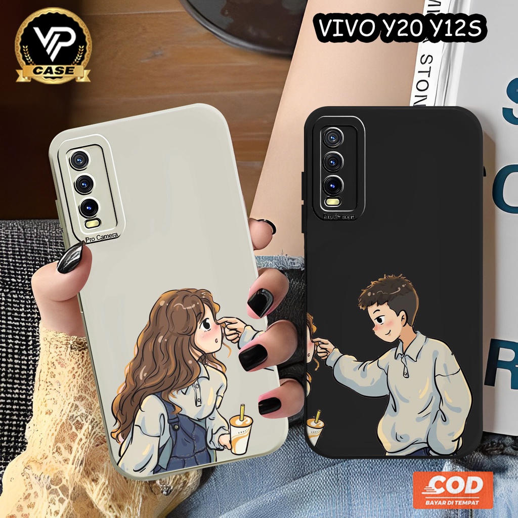 Case Vivo Y20 Pelindung hp Silikon Liquid Procamera Case Couple Pasangan Full Body Vivo Y20 Y12S Y21
