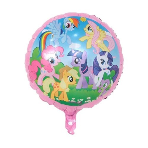 Balon Foil Bulat Gambar little ponyyy Pink 45 cm