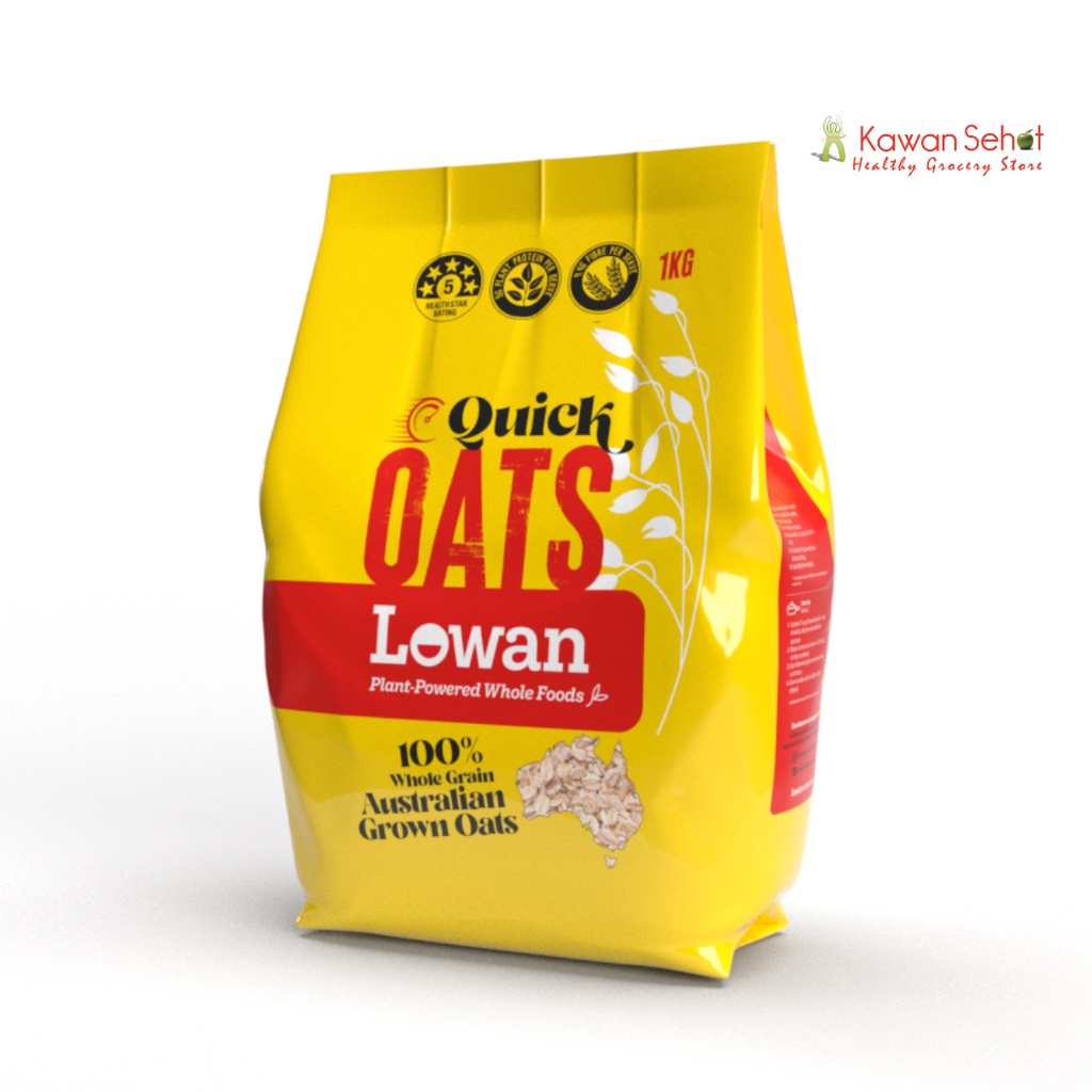 

Lowan Wholegrain Quick Oats 1 kg | Sarapan Sereal Oat Havermout