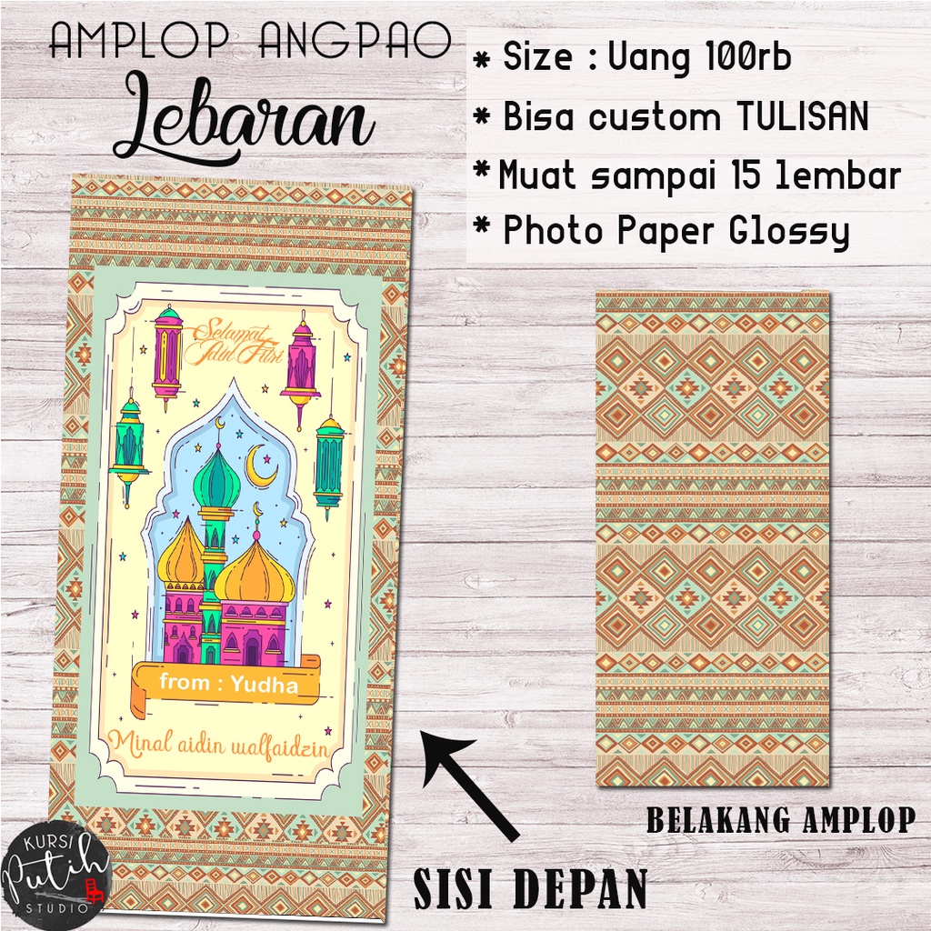 

Amplop uang angpao lebaran motif tribal