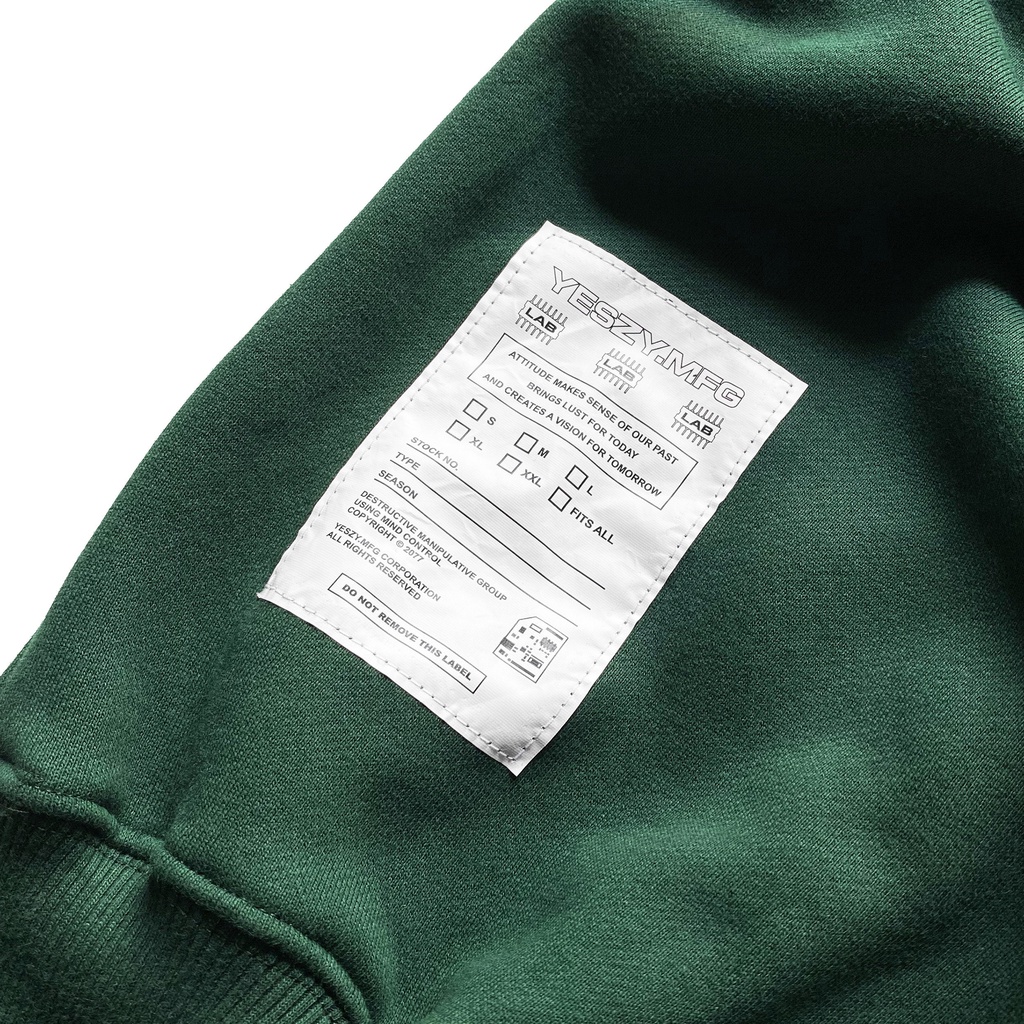 YESZY.MFG Boxy Fit 375 GSM Celtic Green Crewneck