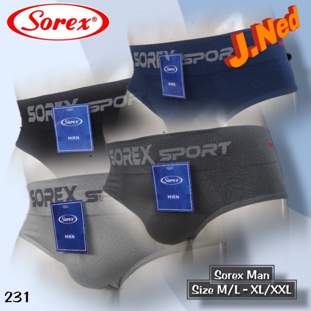 J231 (hrg satuan) CD PRIA SOREX CELANA DALAM PRIA IMPORT M - XXL