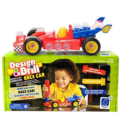 Educational Insight - Design &amp; Drill Power Play Race Car Mainan Edukasi EI-4131