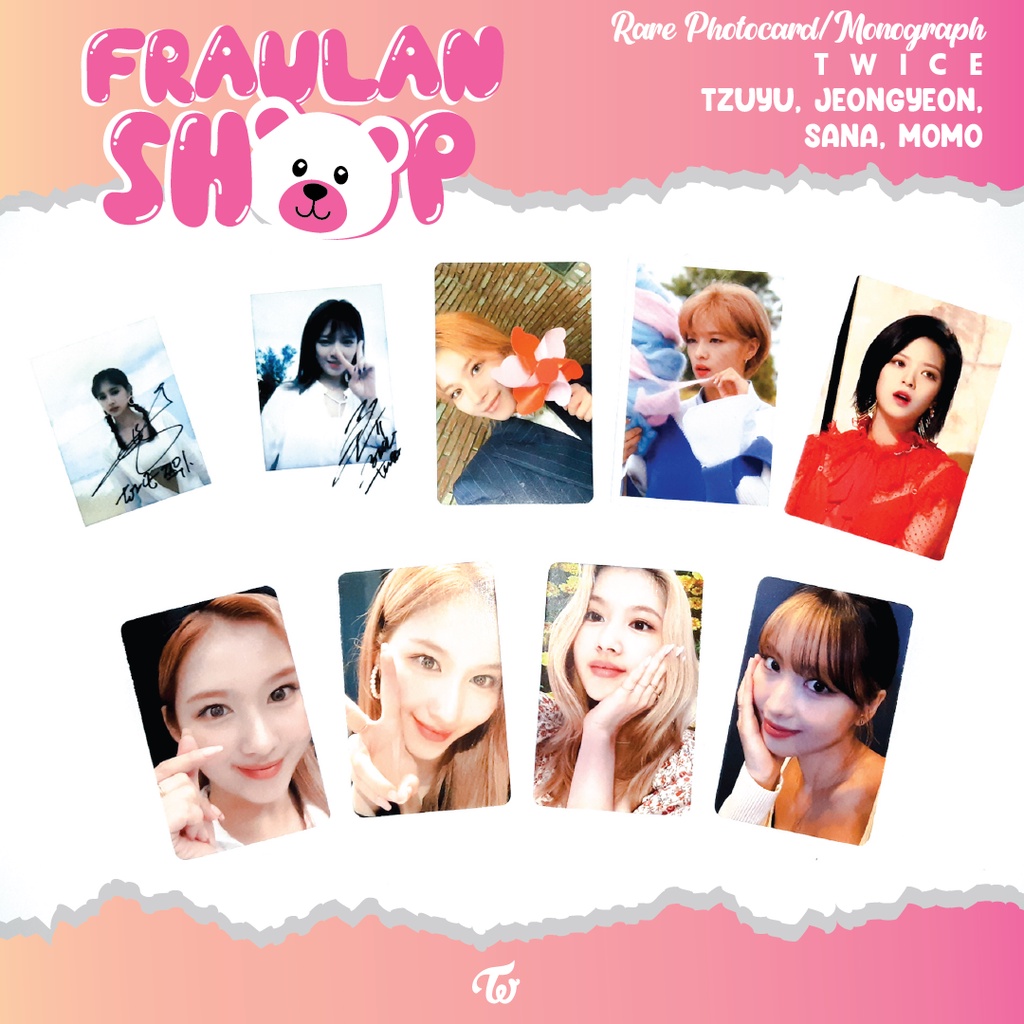 PHOTOCARD & MONOGRAPH TWICE - SN, TCL1, FS, AR WIAD, DICON 'DFESTA (Tzuyu, Jeongyeon, Sana, Momo)