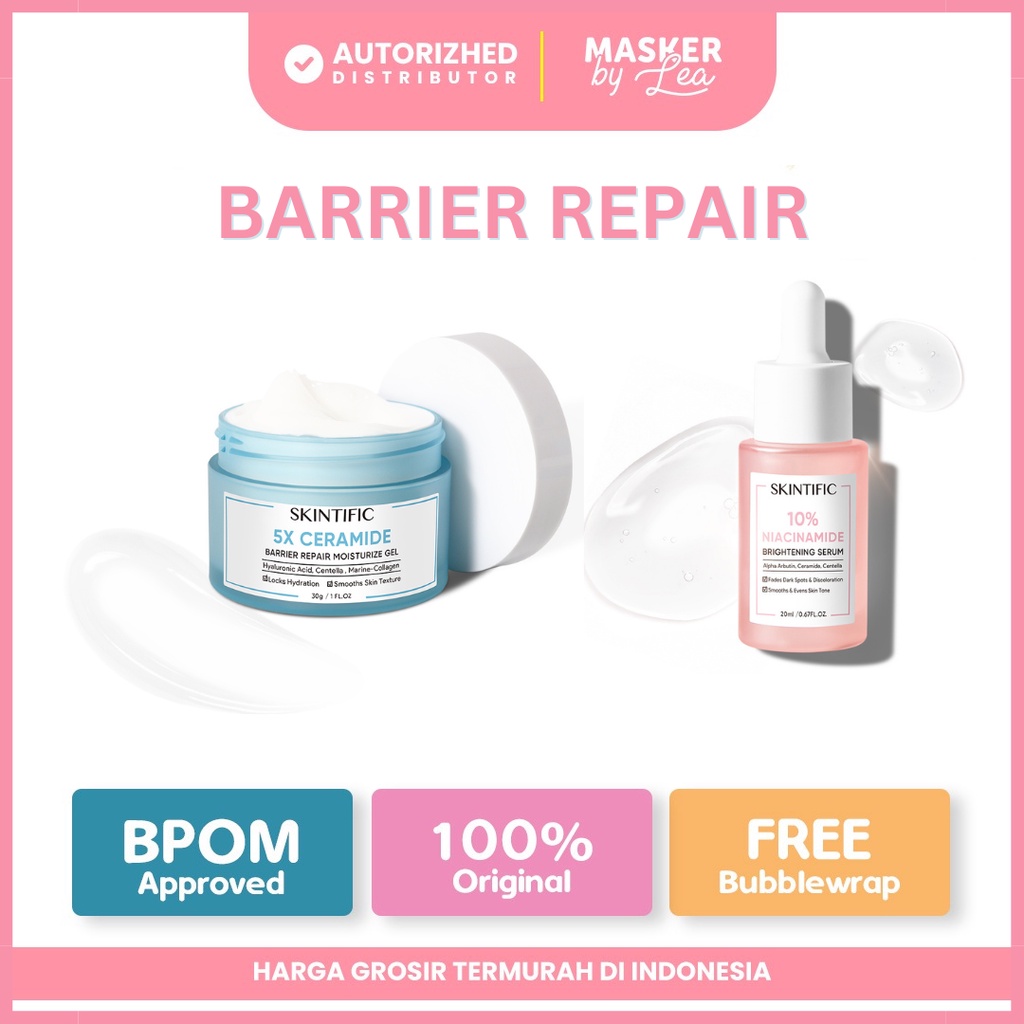 SKINTIFIC - Barrier Repair Glowing Barrier Set / 10% Niacinamide Brightening Serum &amp; 5X Ceramide Barrier Repair Moisture Gel