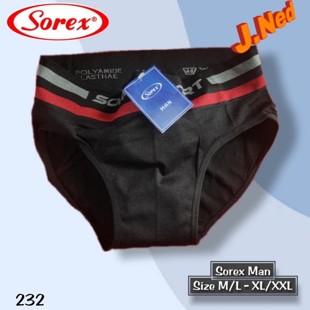 J232T 3PCS SOREX CELANA DALAM PRIA IMPORT SIZE M - XXL