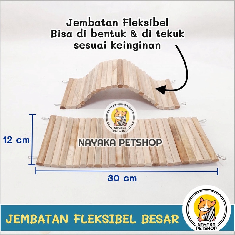 Jembatan Kayu Hamster Fleksibel Besar Wood Bendy Bridge Mainan Hewan